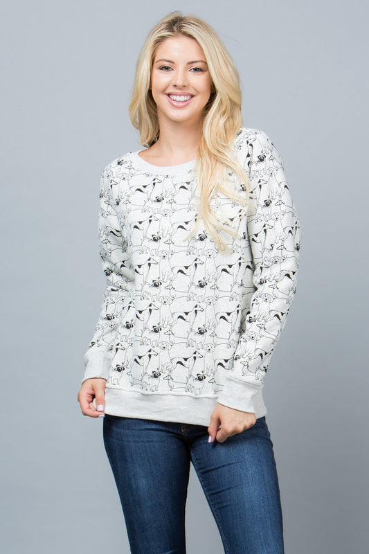 Dog Print Sweatshirt