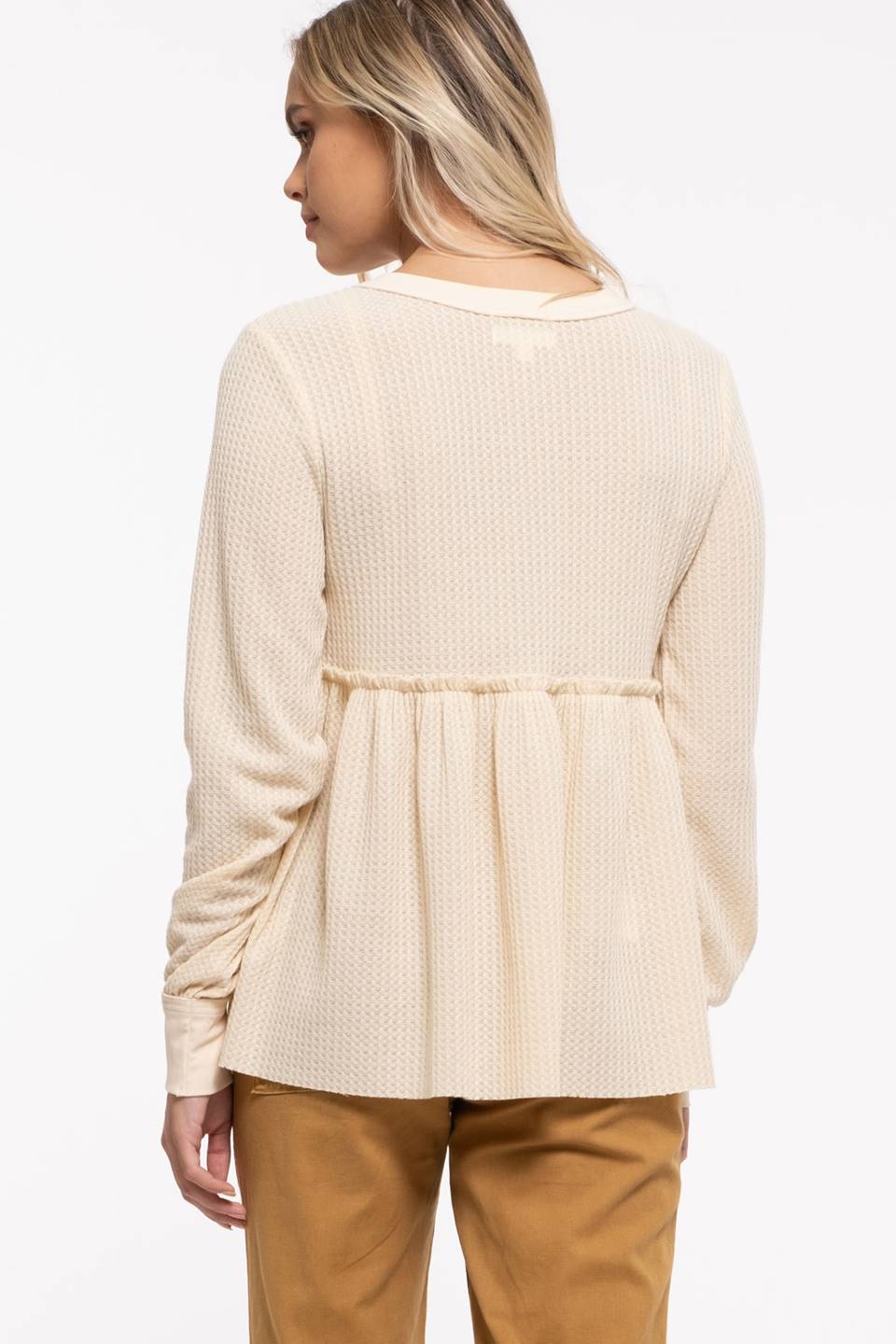 Oatmeal Baby Doll Knit Top