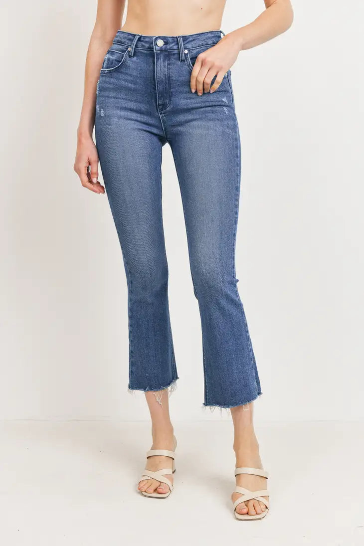Cropped Demi Flare Jeans - Medium Denim