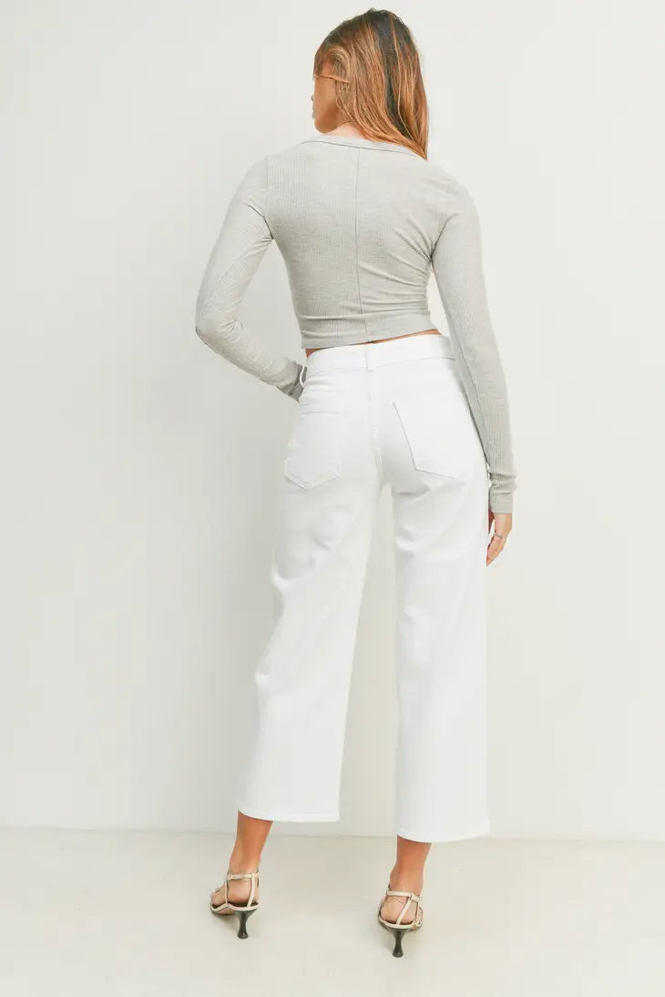White Denim Contemporary Wide Leg Jeans