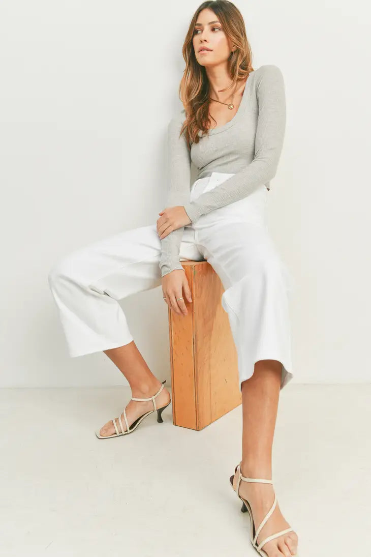 White Denim Contemporary Wide Leg Jeans