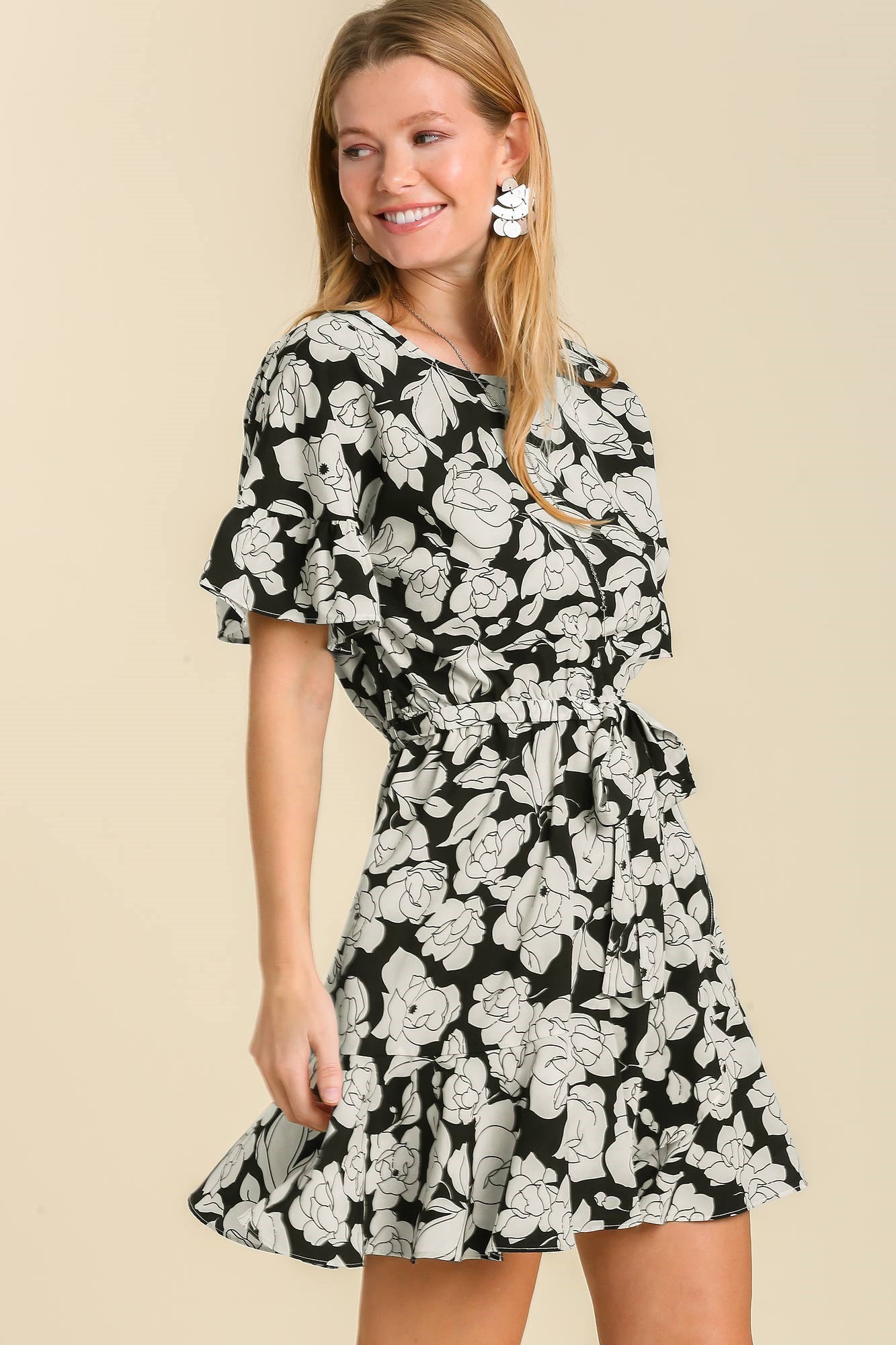 Black and White Floral Dress