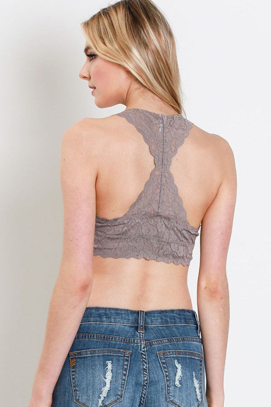 V-Neck Racerback Bralette - Cocoa