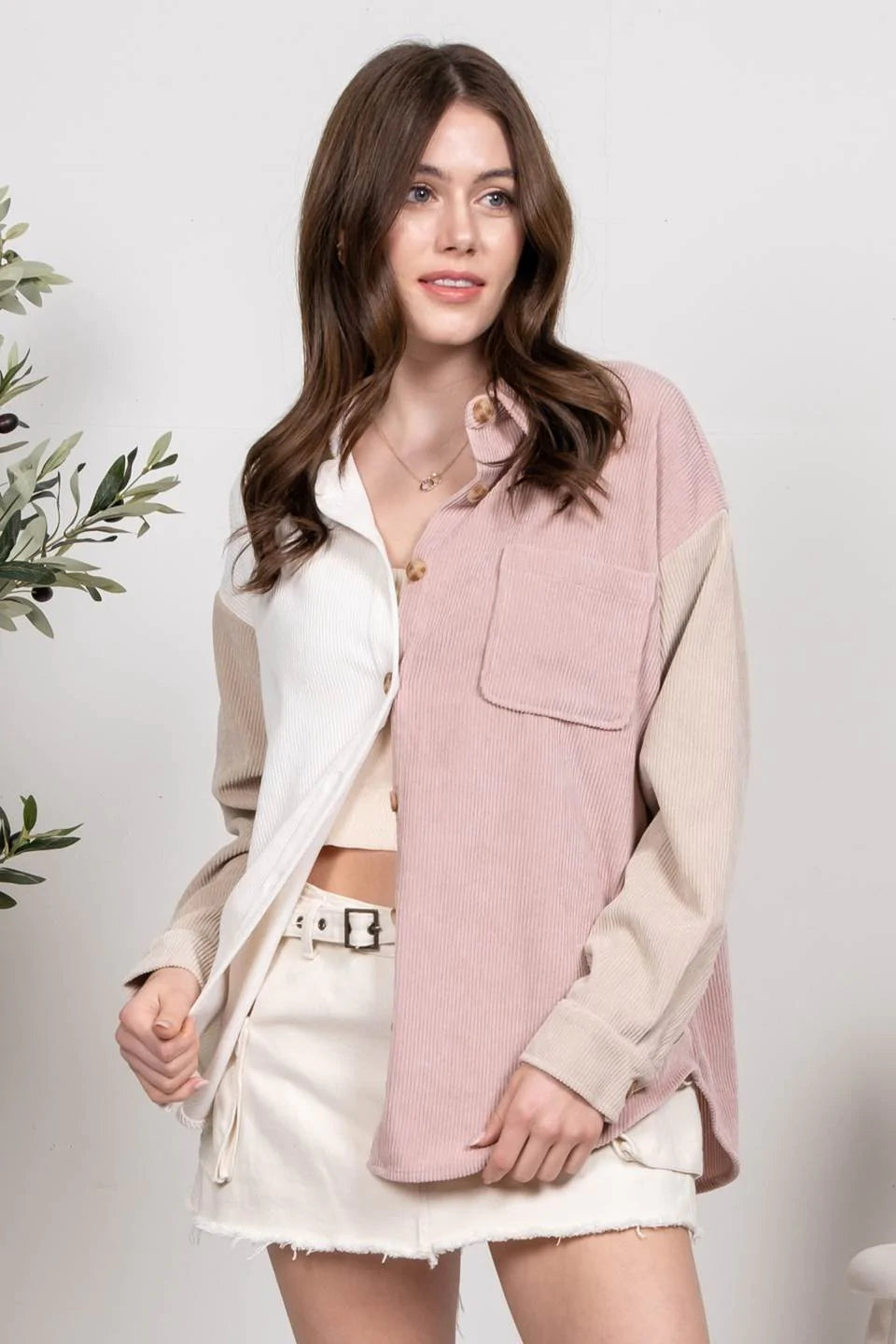 Neapolitan Colorblock Corduroy Top