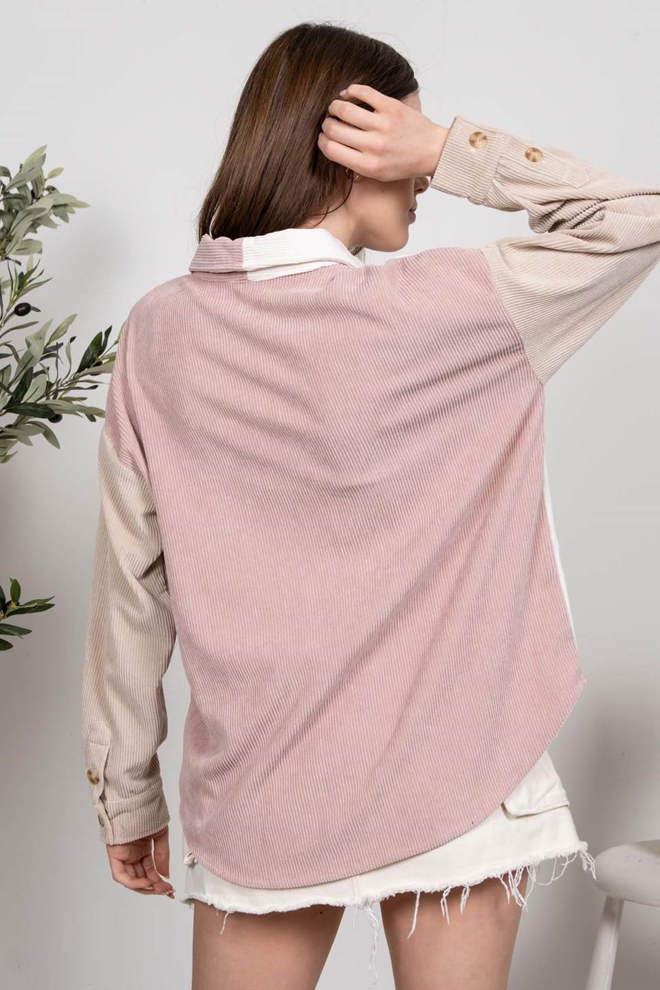 Neapolitan Colorblock Corduroy Top
