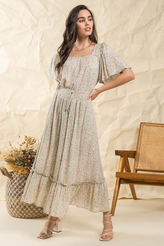 Front Slit Midi Skirt