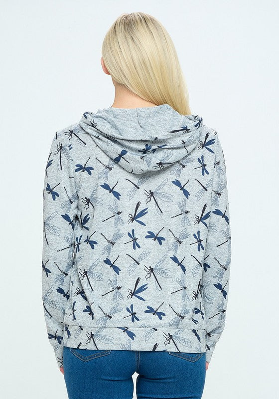 Gray Dragonfly Hoodie