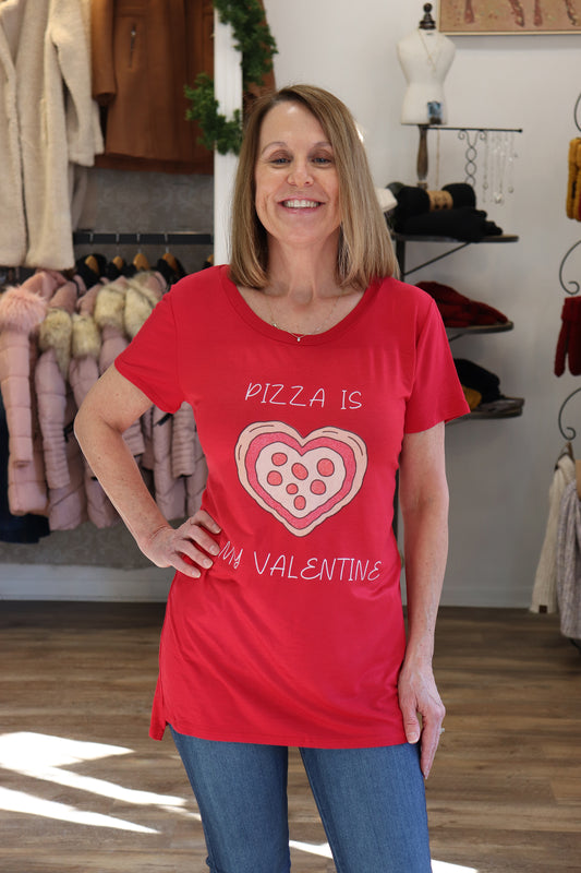 Pizza is my Valentine Graphic Top