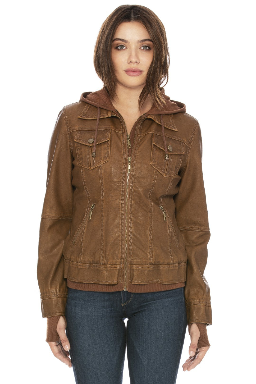Girl Next Door Hooded Jacket - Camel