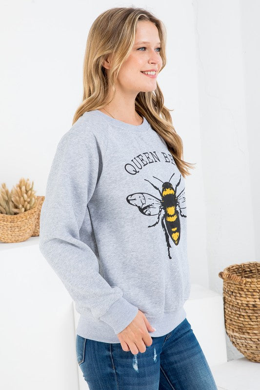 Gray Queen Bee Sweatshirt