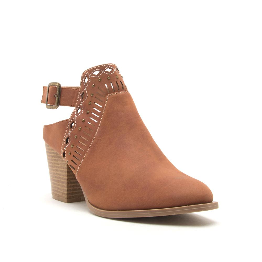 Perforated Ankle Strap Bootie