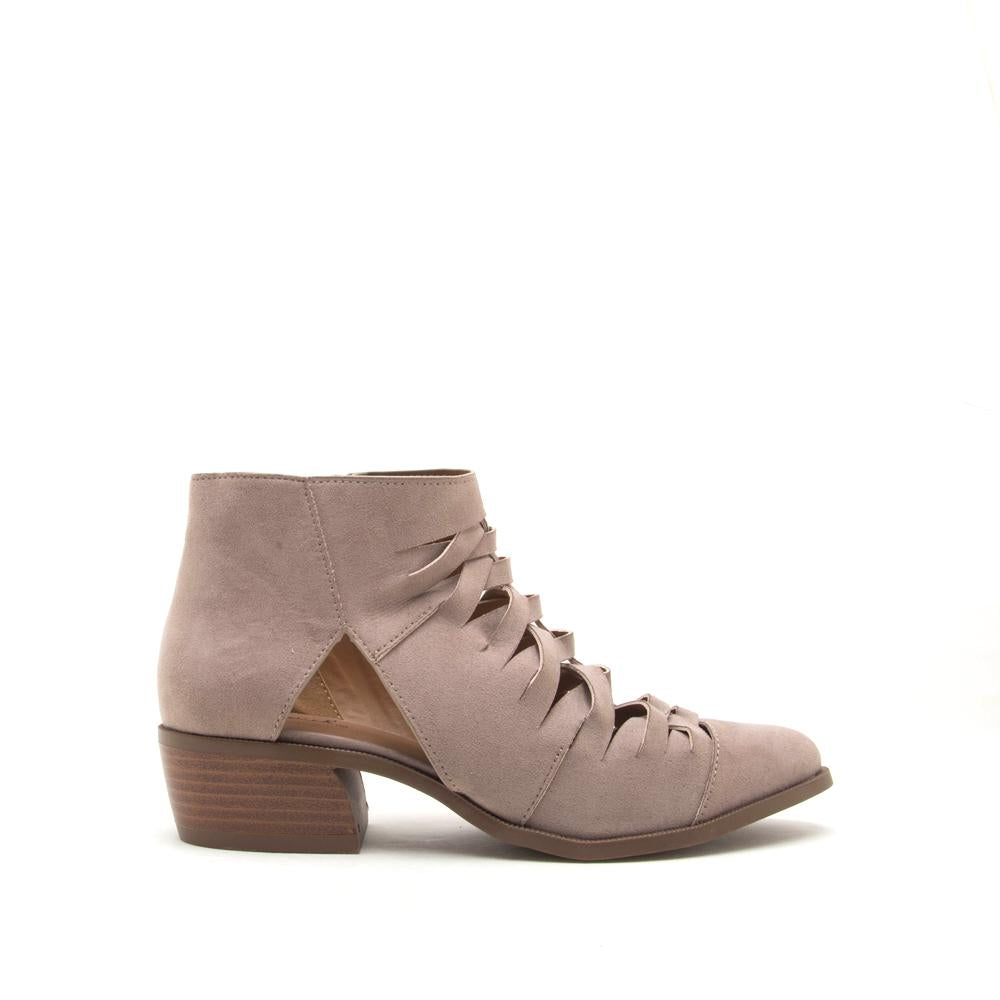 Front Braided Taupe Bootie