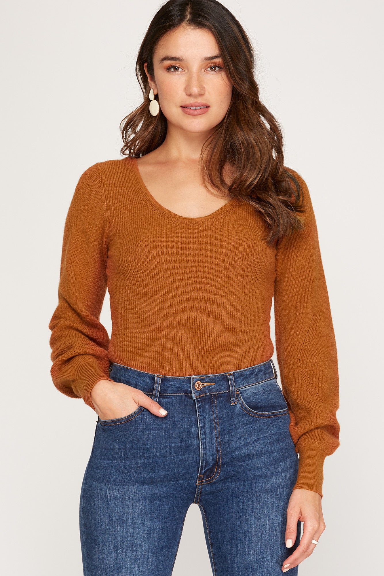 Knit Sweater Caramel Bodysuit