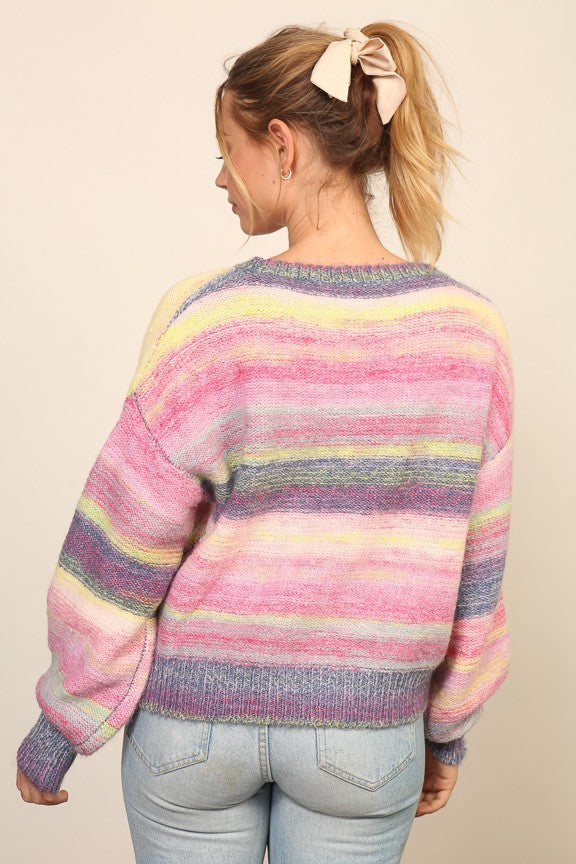 Wide Knit Pastel Striped Sweater