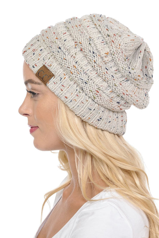Confetti Cable Knit Winter Beanie - Available in Multiple Colors