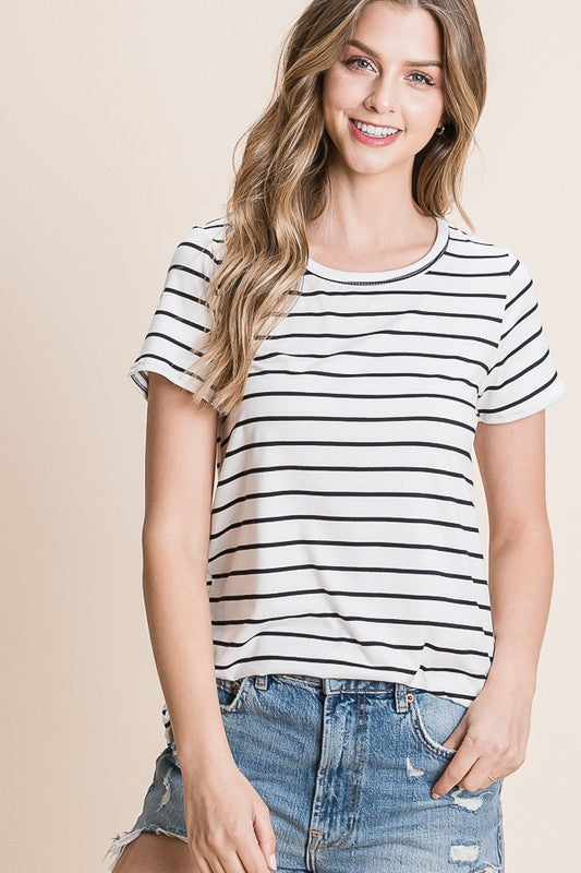 Ivory Striped Top