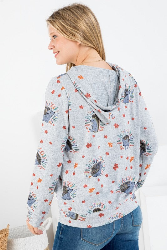 Gray Porcupine Hoodie