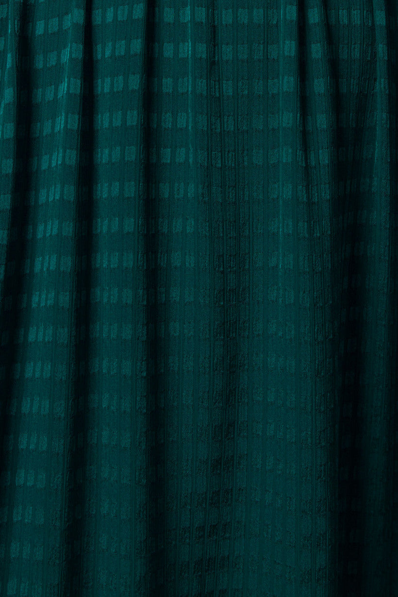 Green V-Neck Button Detail Midi Dress