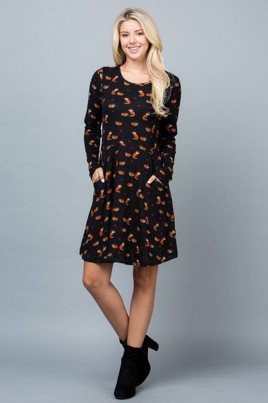 Foxes and Stars Sweater Dress