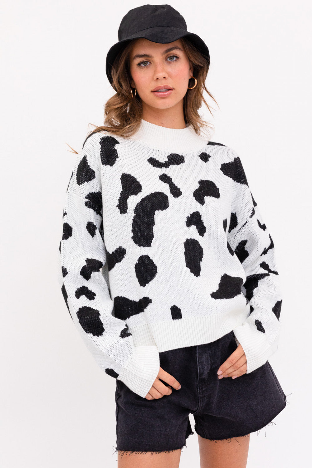 Black and White Animal Print Sweater