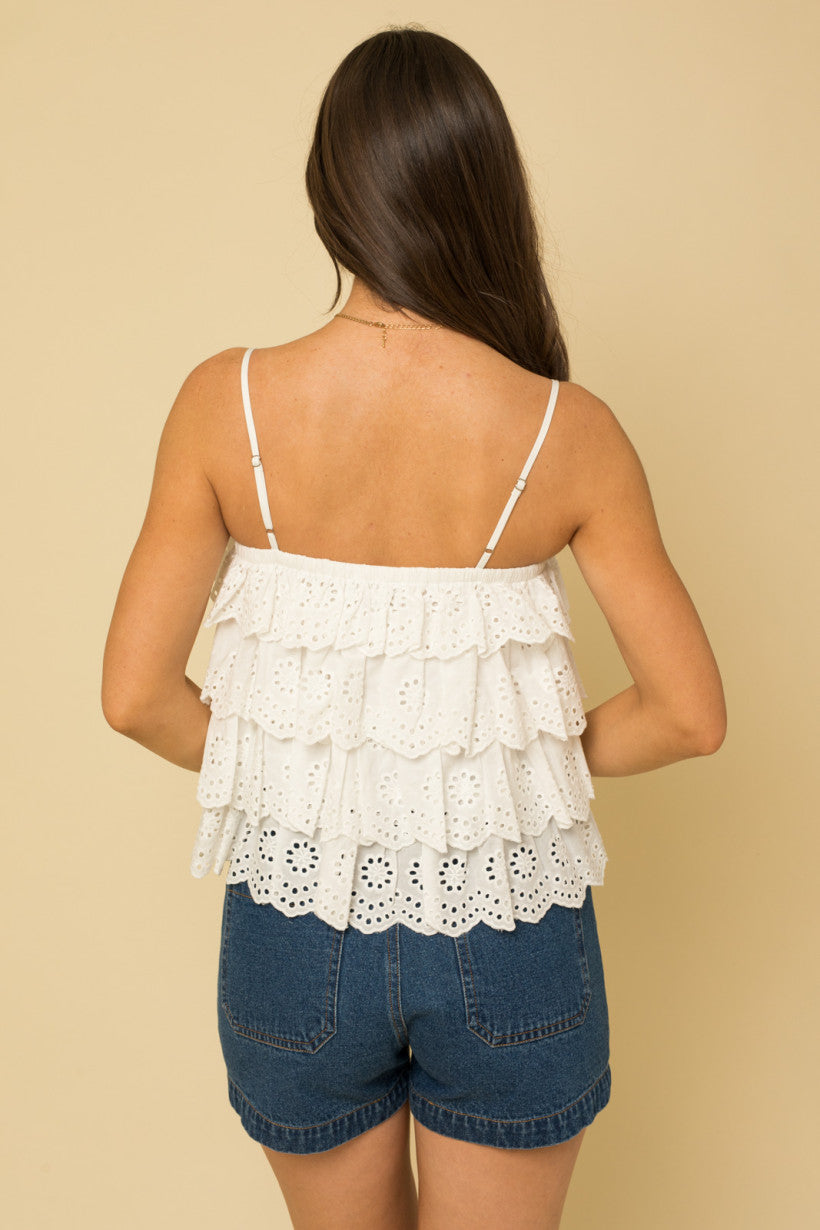 Tiered Eyelet Lace Tank