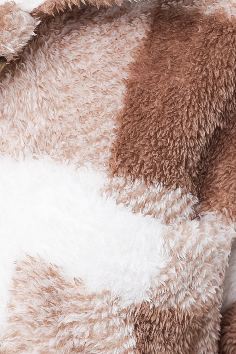 White and Mocha Sherpa Shacket