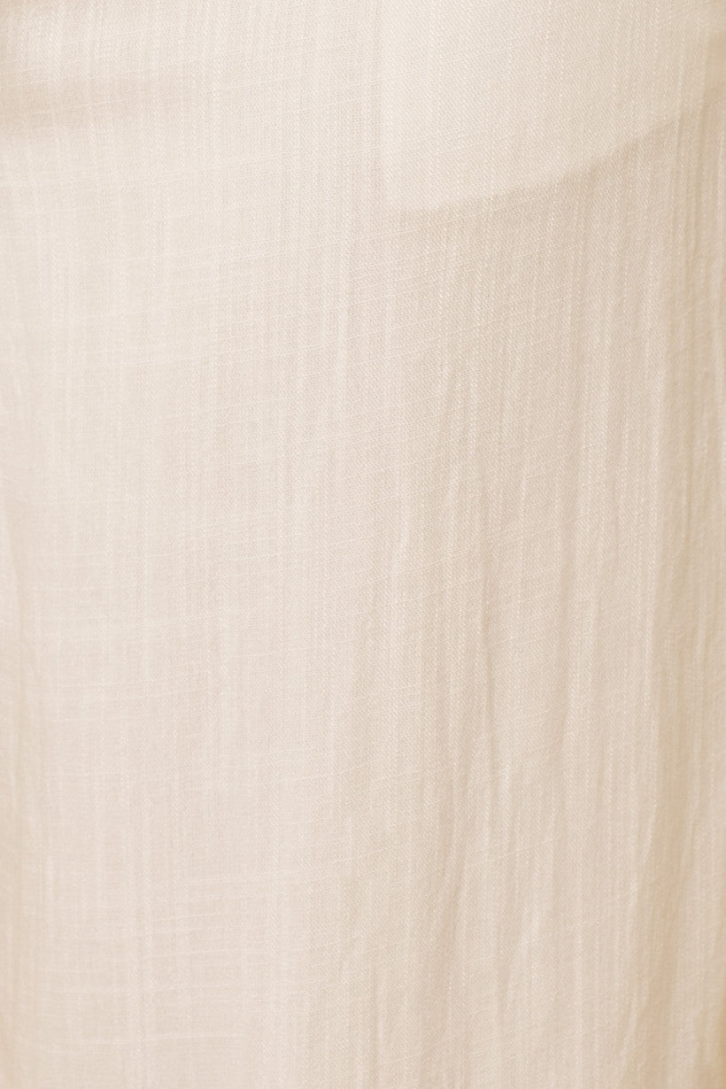 Fringe Hem Wide Leg Pants - White