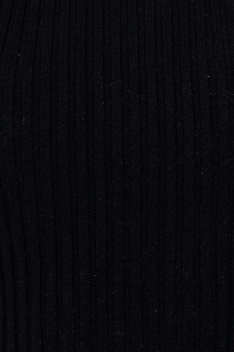 Ruffle Detail Sleeveless Sweater Tank - Black