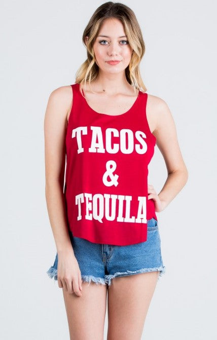 Tacos & Tequila Tank - Red